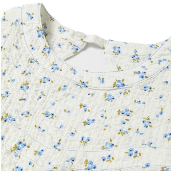 ZARA Kids | Ecru | TEXTURED TOP WITH FLOWERS - Picture 4 of 6
